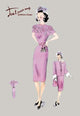 Pink Evening Dress with Overcoat and Hat - Gallery Wrapped Canvas Art 28" x 42"