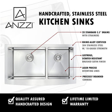 36" Double Bowl Kitchen Sink with Singer Faucet,Polished Chrome