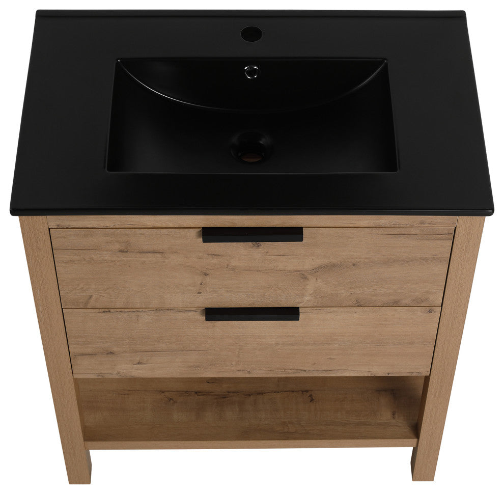 Plywood Freestanding Bath Vanity Set, Integrated Sink