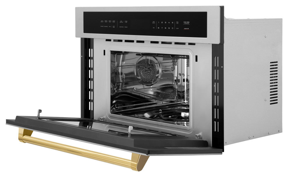 ZLINE 30 In. Autograph Microwave Oven, Stainless With Gold Accents, MWOZ-30-G