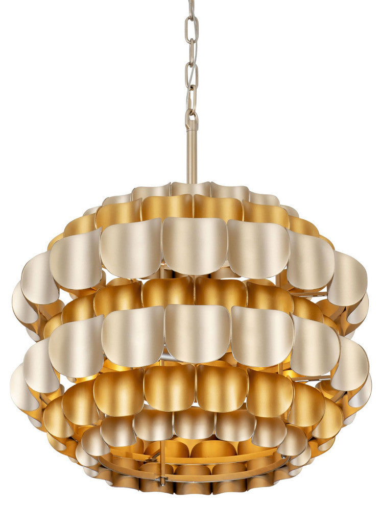 Swoon 3-Lt Pendant - Antique Gold/Gold Dust
