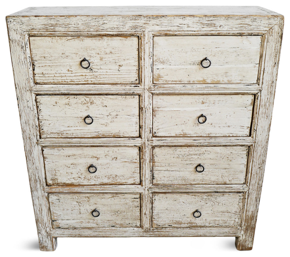 Farmhouse White Wash 8-Drawer Dresser