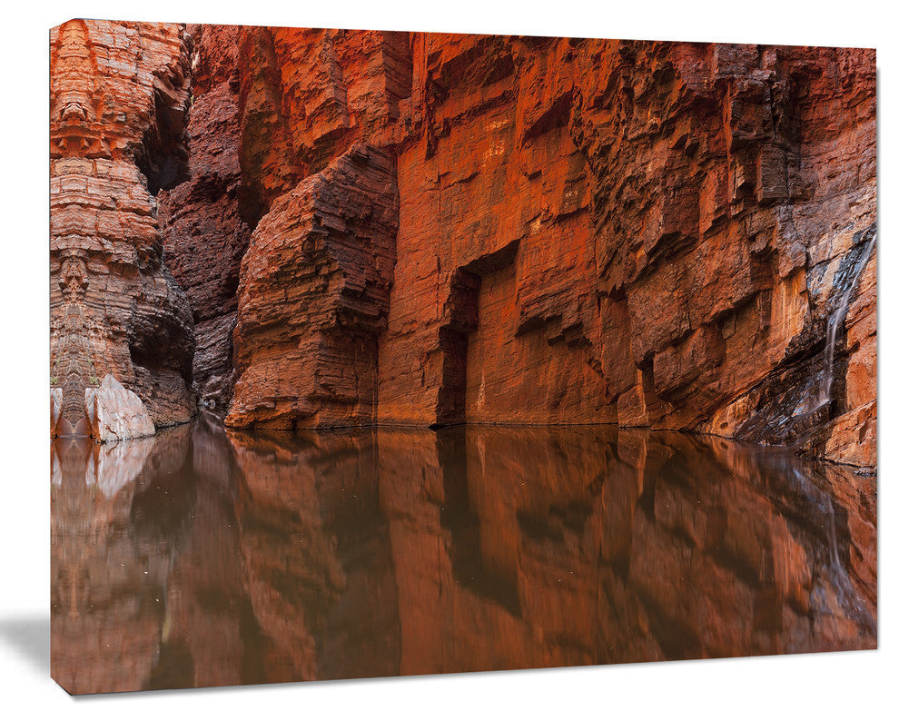 Rock Wall Reflections in Gorge, Landscape Canvas Art Print, 40"x30"