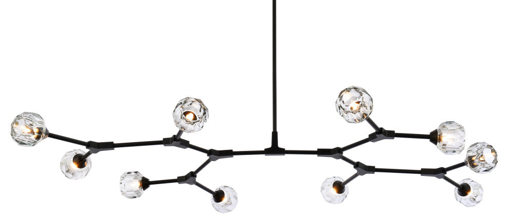 10 Light Pendant, Black