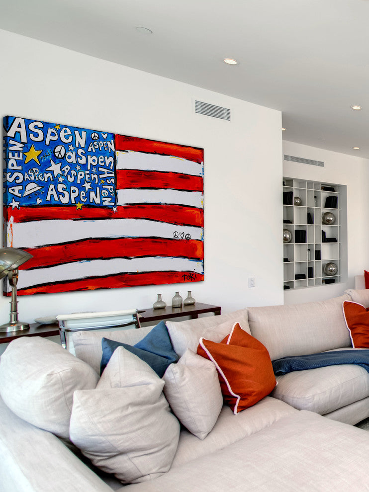 "Aspen Flag" Painting Print on Canvas by Tori Campisi