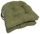 16" Solid Microsuede U-shaped Tufted Chair Cushions, Set of 2, Sage Green
