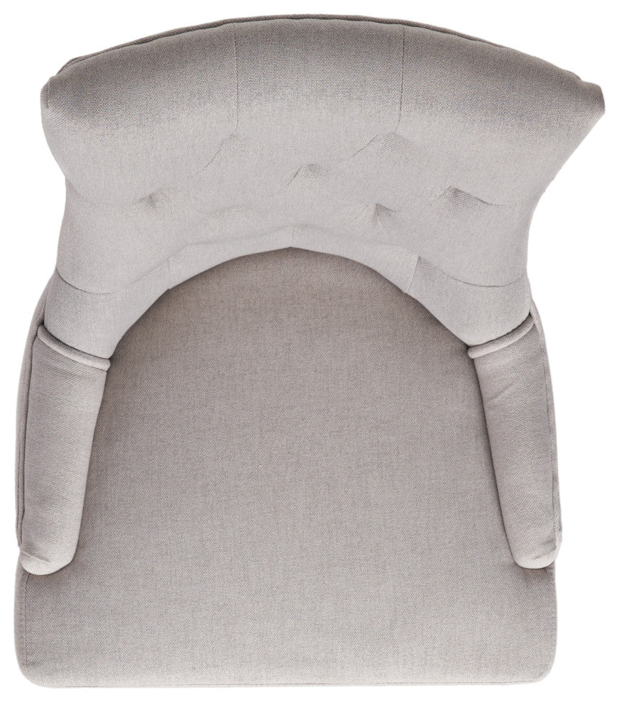GDF Studio Stacy Fabric Diamond Tufted Back Dining Chairs, Set of 2, Light Gray