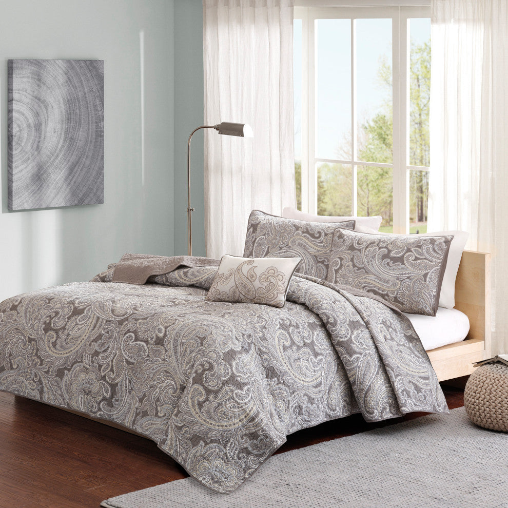 Madison Park Printed Coverlet Set, King/California King