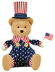 9" Patriotic Tabletop Sitting Bear Holding Flag
