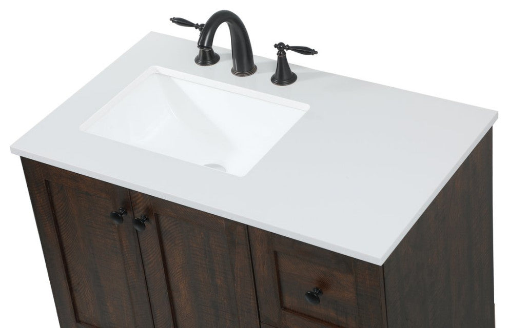 Home Living 19" Farmhouse Expresso-Light Bathroom Vanity