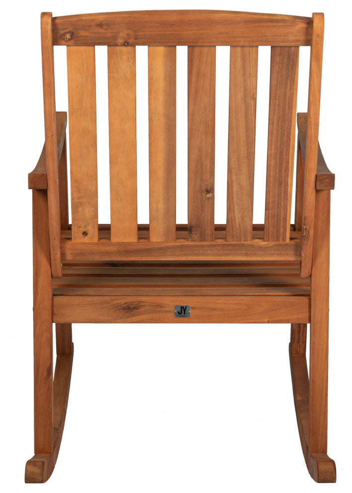 Penny Classic Slat-Back Acacia Wood Patio Outdoor Rocking Chair, Teak, Single