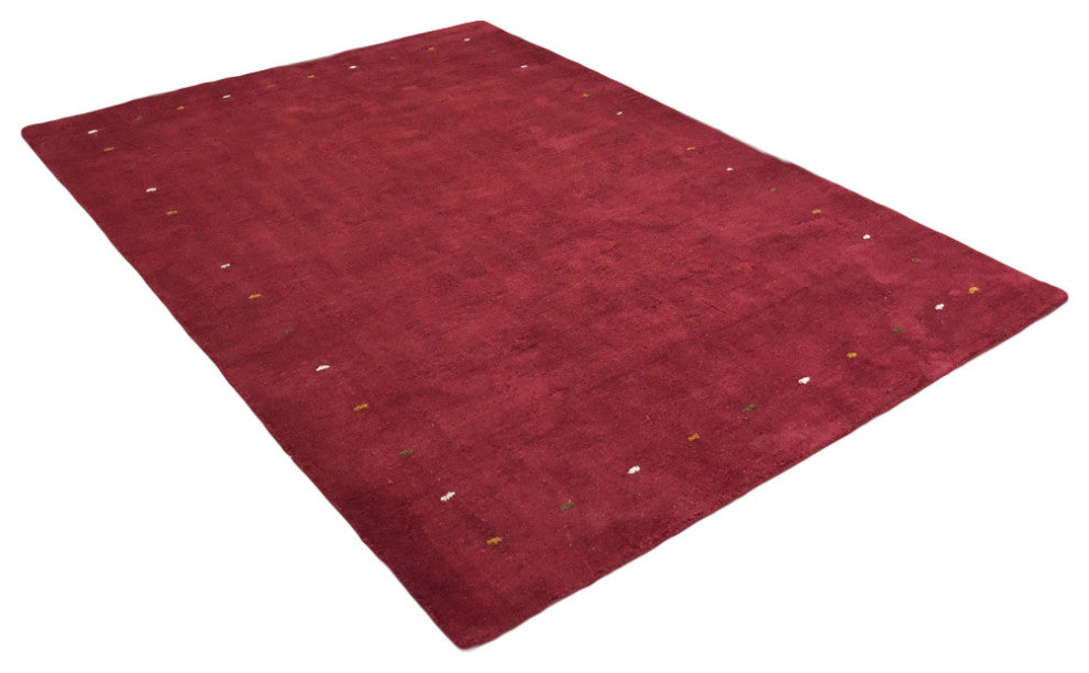 Hand Knotted Loom Silk Mix Area Rug Contemporary Red