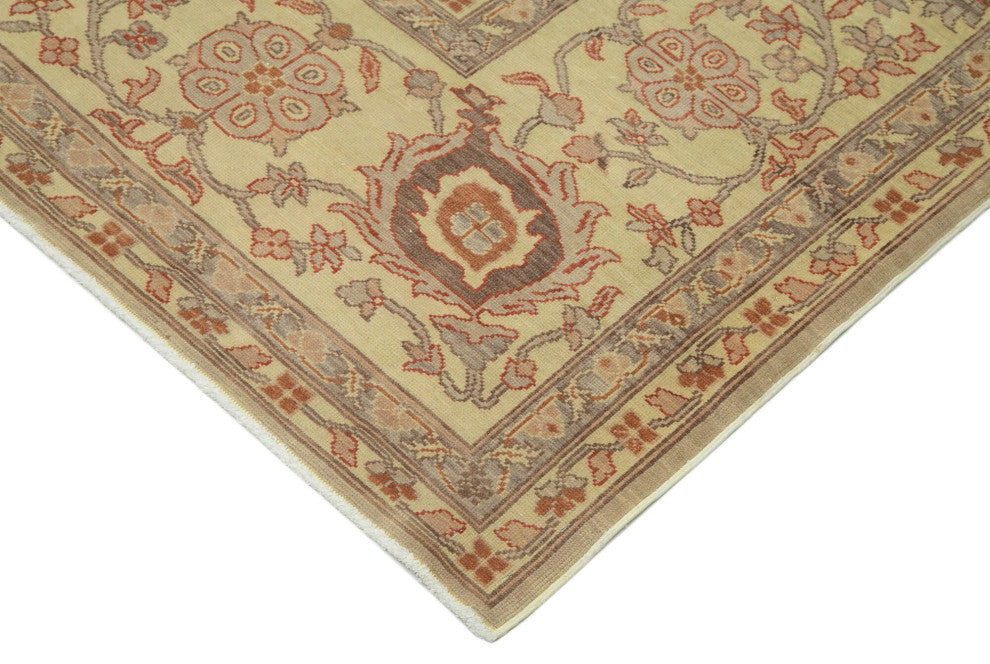Rug N Carpet - Handmade Oriental 9' 9" x 12' 8" Pastel Oushak Area Rug