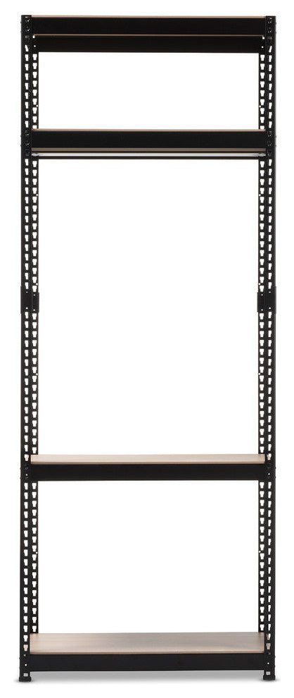 Gavin Black Metal 4-Shelf Closet Storage Racking Organizer