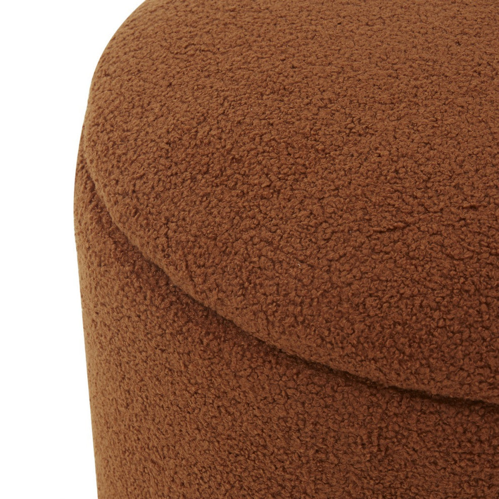 Safavieh Couture Mariabella Storage Ottoman, Rust/Natural