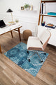Maldives Blue and Ivory Rug'd Chair Mat, 40"x54", .5" Pile Height