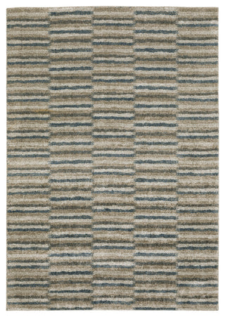 Alistair Multi Striped Teal/ Grey Indoor Area Rug, 6'7"x9'6"