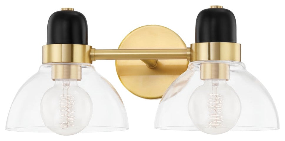 Camile 2-Light Bath Bracket, Aged Brass