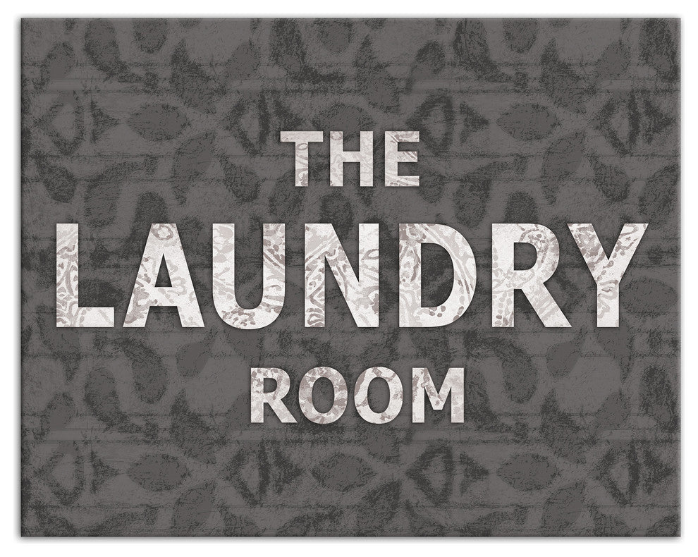 The Laundry Room Damask Wall Art, Canvas