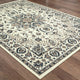 Martinique Traditional Medallion Ivory/ Navy Indoor/Outdoor Area Rug, 5'3"x7'6"