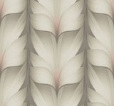 Taupe & Blush Lotus Light Stripe Wallpaper