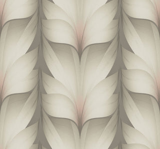 Taupe & Blush Lotus Light Stripe Wallpaper