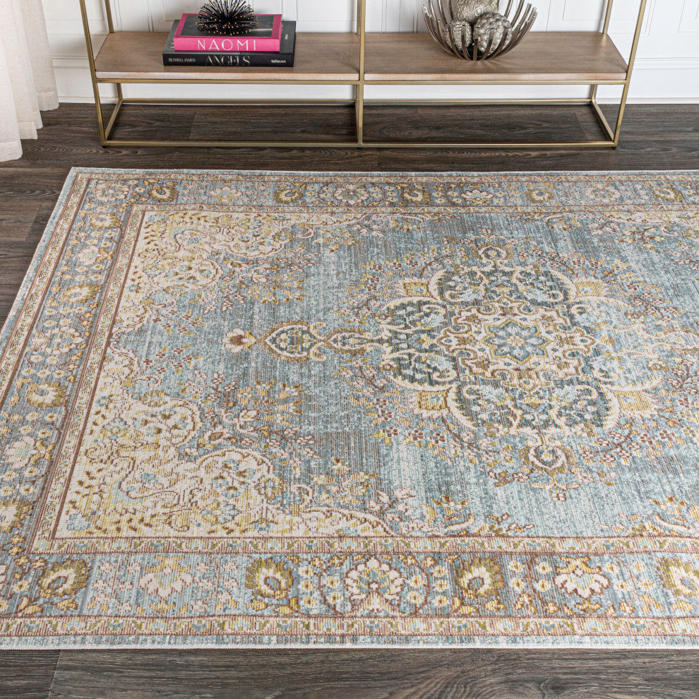 Goa Floral Medallion Traditional Area Rug, 5 X 8