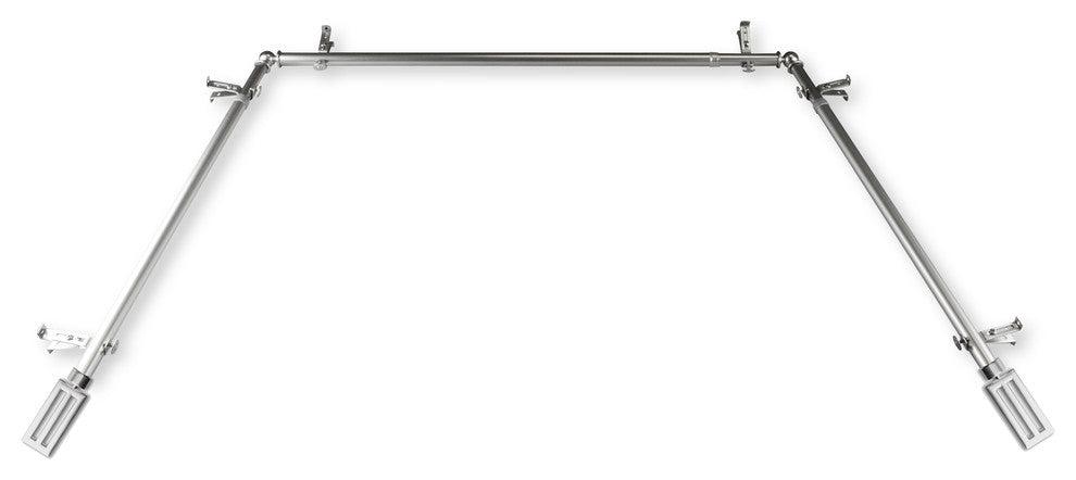Mabel 13/16" Bay Window Curtain Rod, Satin Nickel