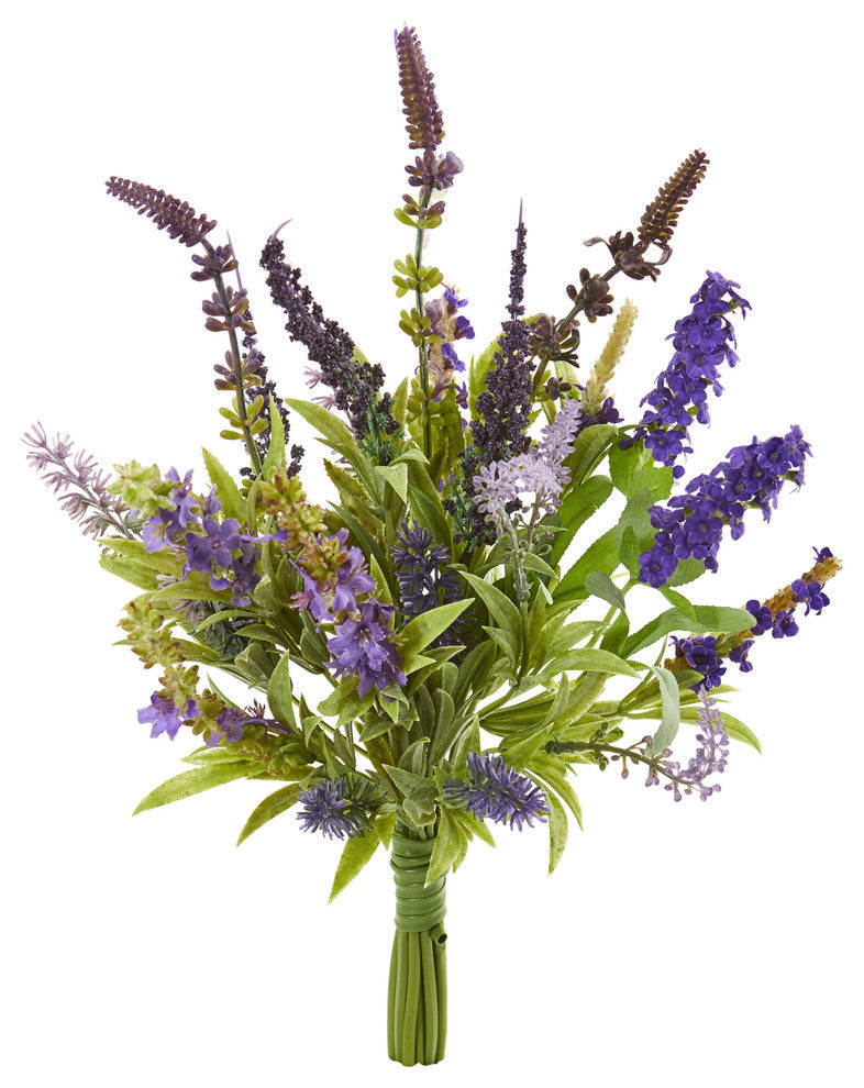 15" Lavender Artificial Flower Bouquet, Set of 3