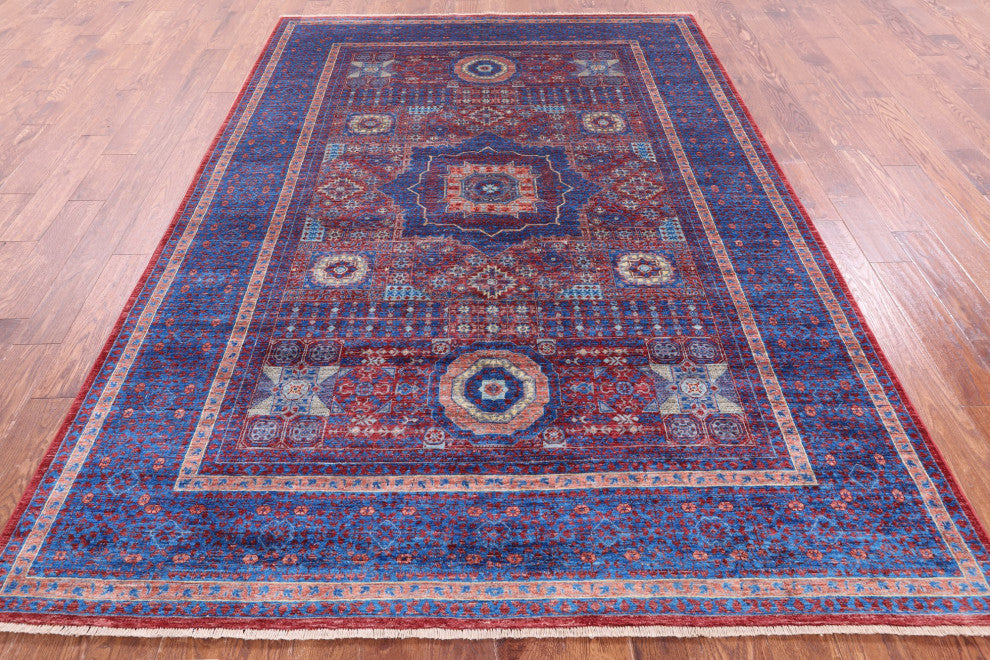 Handmade Mamluk Geometric Wool Rug 6' 9" X 9' 8" - Q12247