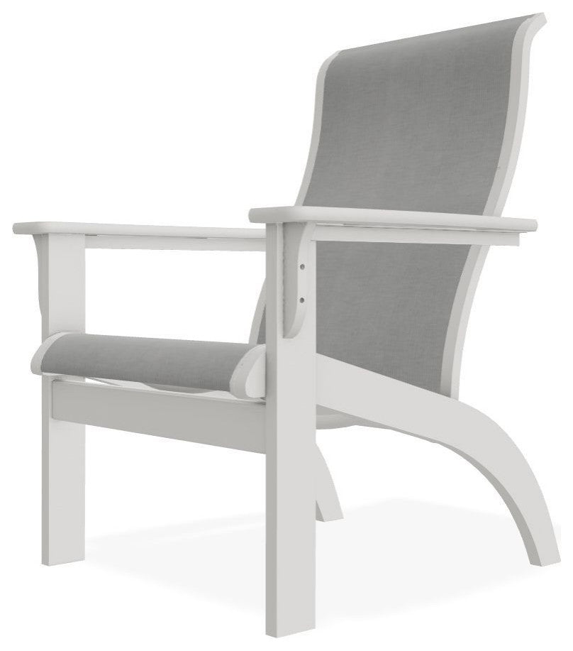 Adirondack Sling Outdoor Adirondack Armchair, Alloy/Snow