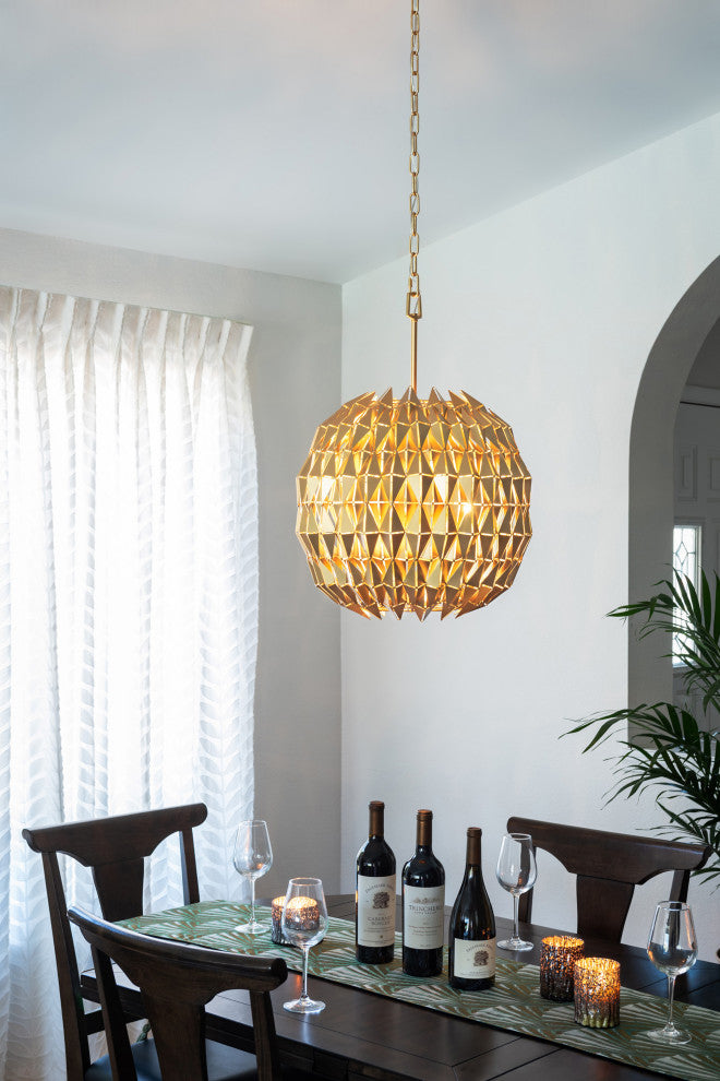 Varaluz-342P06FG-Six Light Pendant French Gold