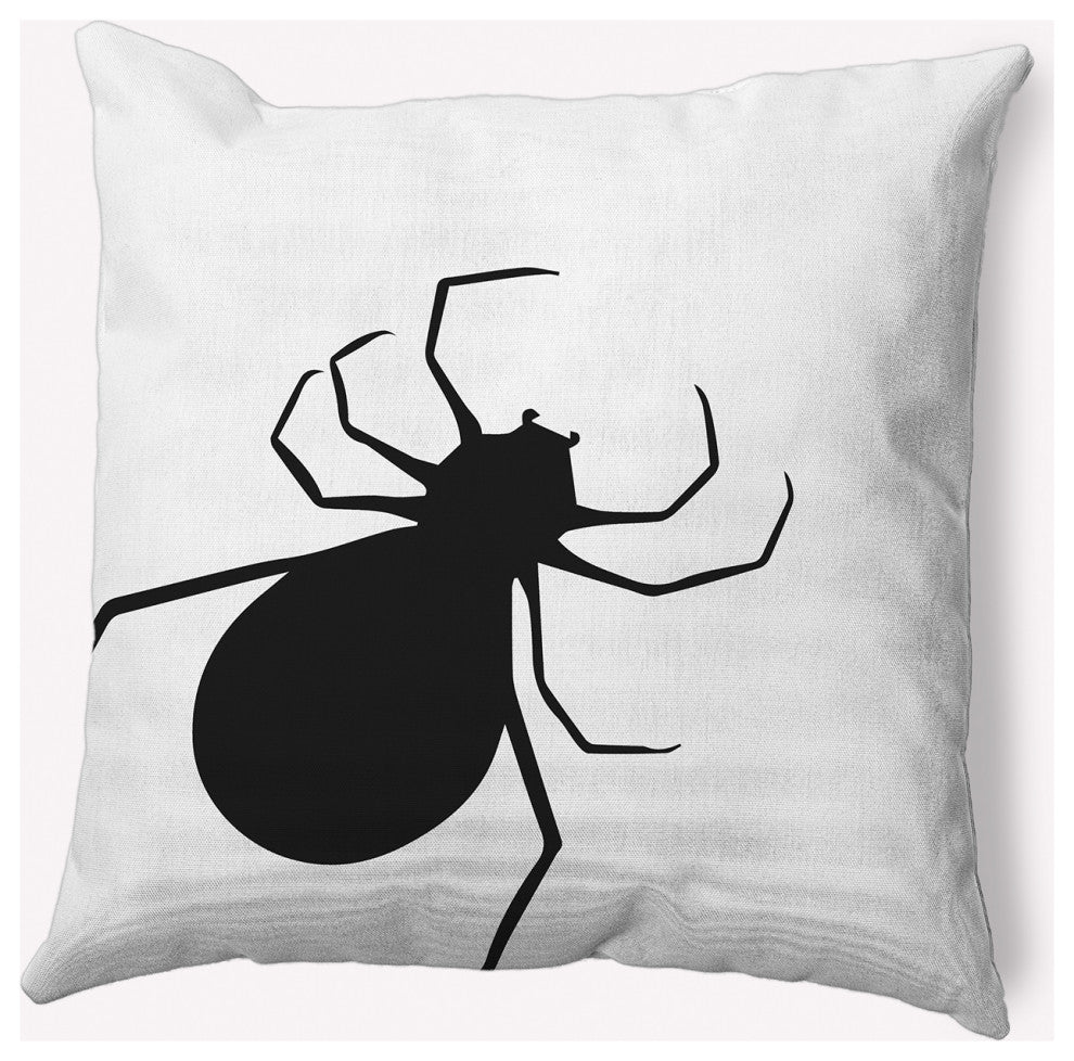 20" x 20" Big Spider Indoor/Outdoor Polyester Throw Pillow, White