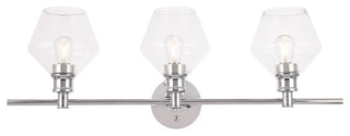 Gene 3 Light Wall Sconce in Chrome & Clear Glass