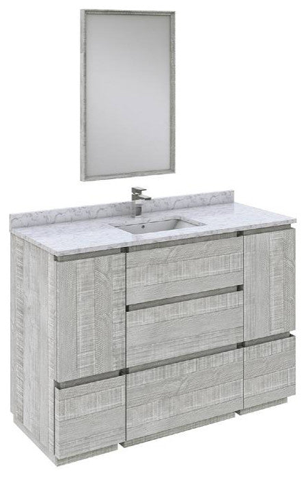 Formosa 48" Ash Single Sink Modern Bathroom Vanity Set, Faucet Fft3071bn