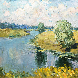 "River Runs Through" Painting Print on Wrapped Canvas, 24x24