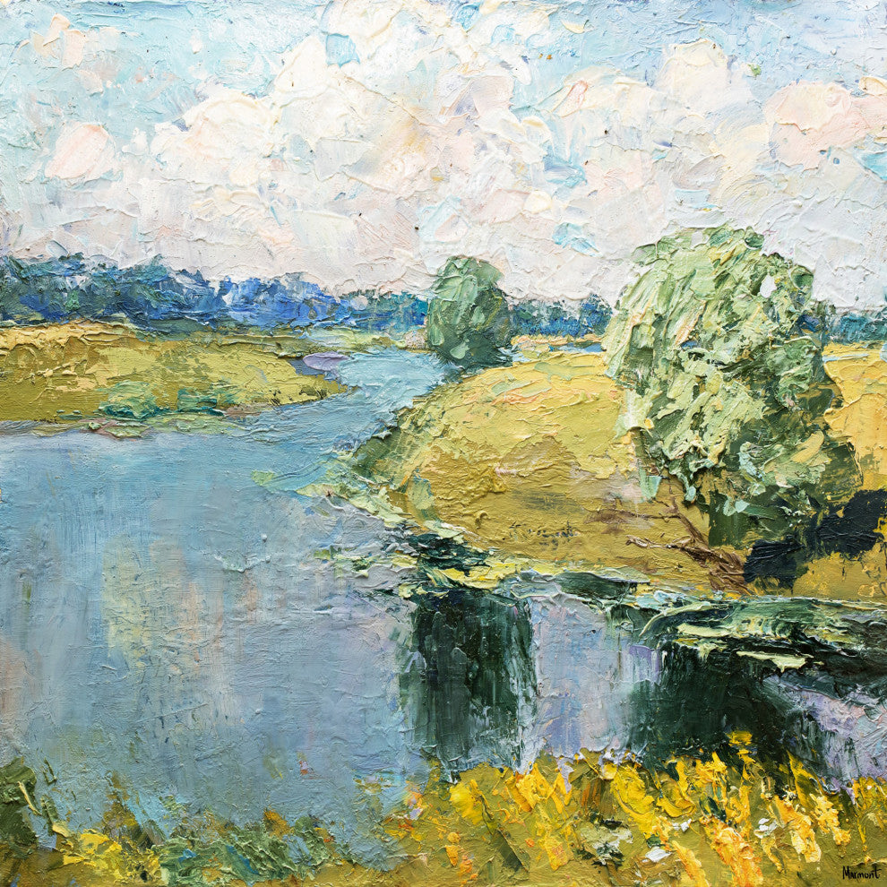 "River Runs Through" Painting Print on Wrapped Canvas, 24x24