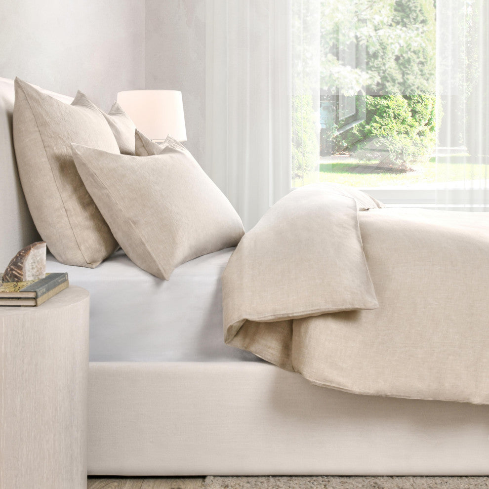 Jayson Linen Cashmere Blend Duvet by Kosas Home, Beige, Queen