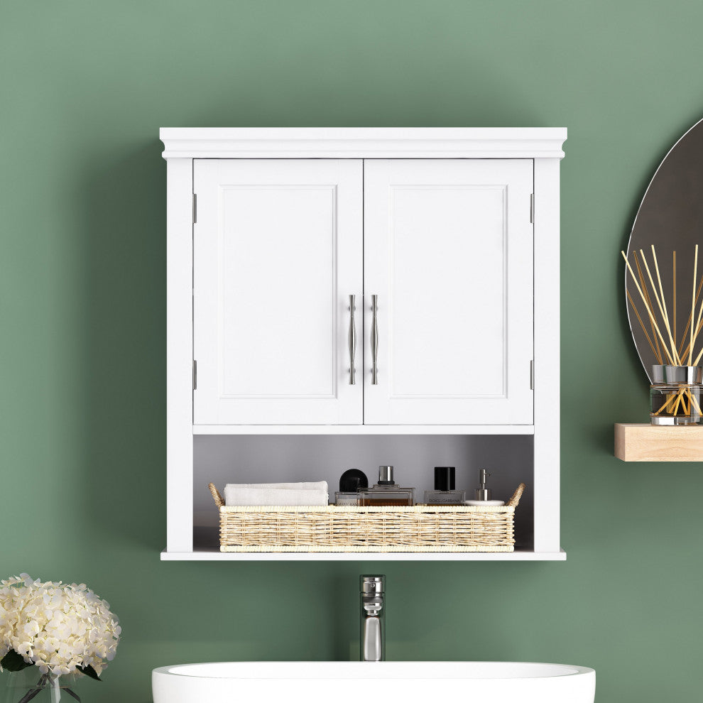 Meader Wall-Mounted Bathroom Storage Cabinet, White