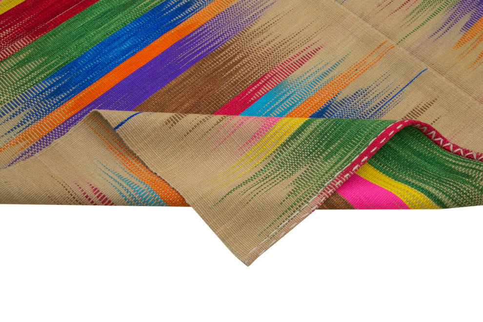 Rug N Carpet - Handmade Turkish 6' 8'' x 9' 5'' Modern Design Wool Kilim Rug