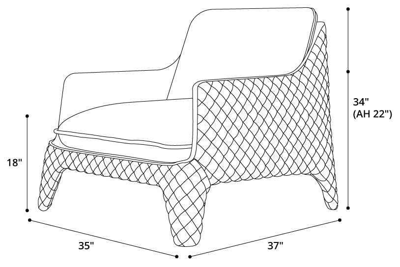 Chatham Lounge Chair, Fendi Leather