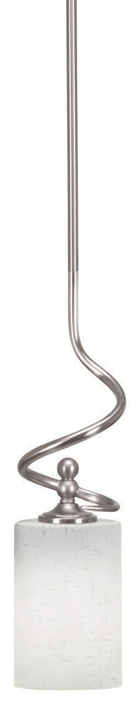 Capri Stem Mini Pendant Brushed Nickel Finish With 4" White Muslin Glass