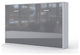 Contempo Horizontal Wall Bed, European Full Size, White/Grey Gloss