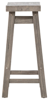 Sonoma Saddle Seat Counter Stool, Storm Gray Wire-Brush, Counter Height, Single