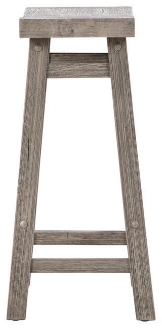 Sonoma Saddle Seat Counter Stool, Storm Gray Wire-Brush, Counter Height, Single