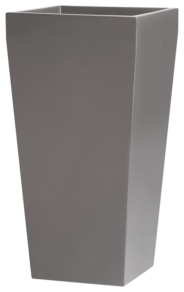 Windsor Tall Square Planter, Gray, 13"x13"x26"
