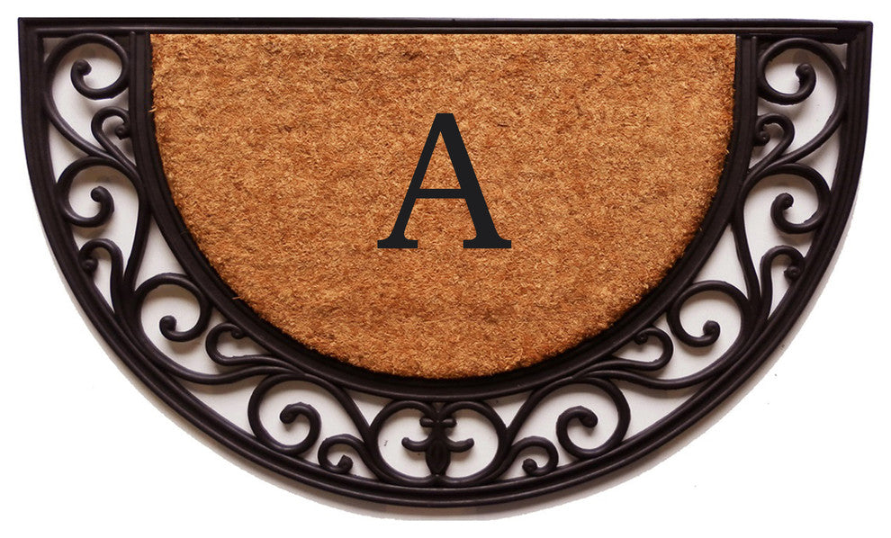 Plantation Arch Monogram Doormat 18"x30", Letter A