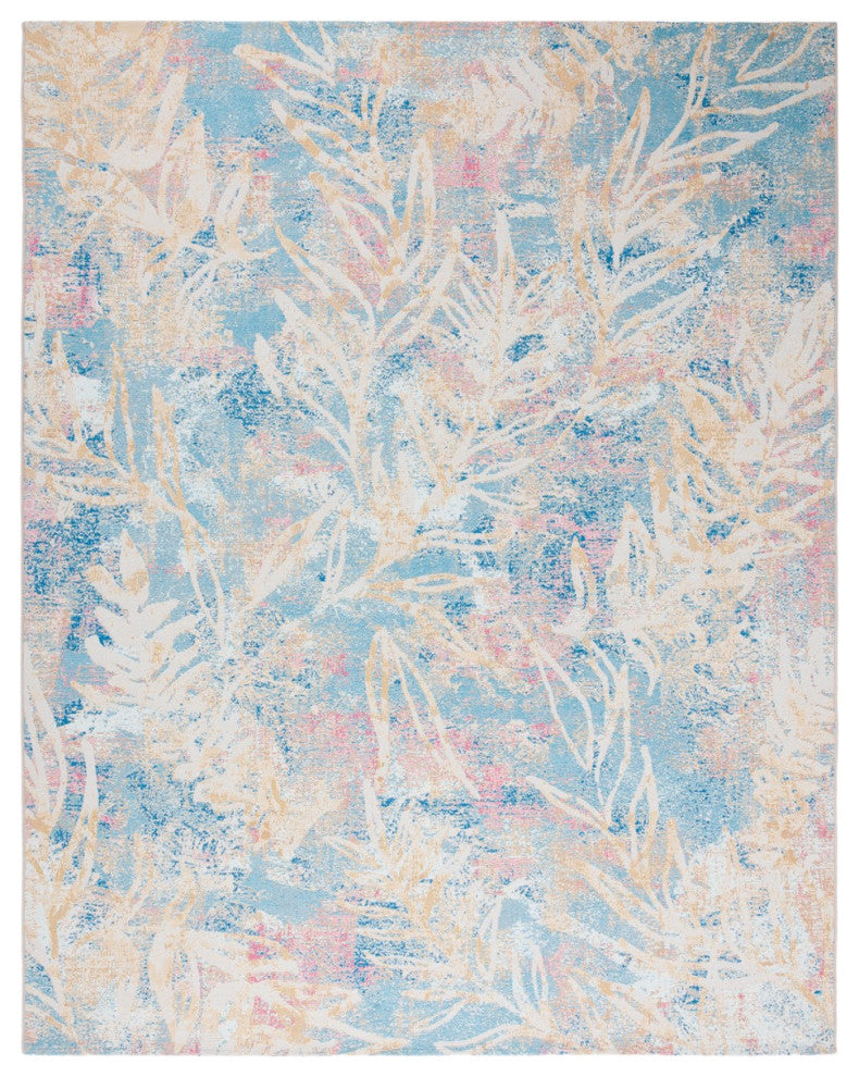 Safavieh Barbados Collection Indoor-Outdoor, BAR512 Rug, Light Blue/Ivory, 8'x10'5"