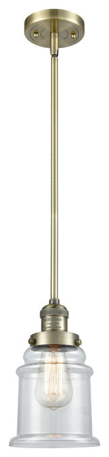 Canton 1-Light Dimmable LED Pendant, Antique Brass, Glass: Clear