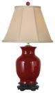 Beautiful Oxblood Red Porcelain Vase Table Lamp, 20"